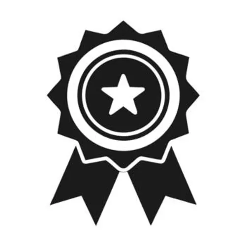 star ribbon icon on black and white vector backgrounds